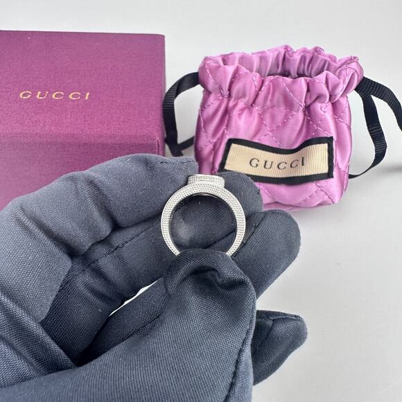 NIB Gucci interlocking G ring in silver Size 11 - Picture 5 of 9